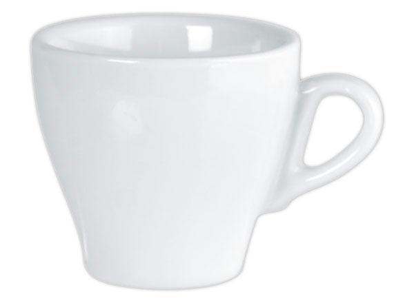 1 Carton de 6 Tasses à café blanches en porcelaine de 9 cl