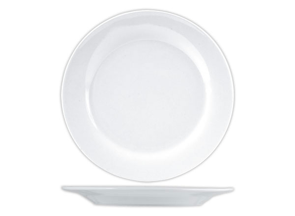1 Carton de 6 Assiettes plates en porcelaine ø 24 cm