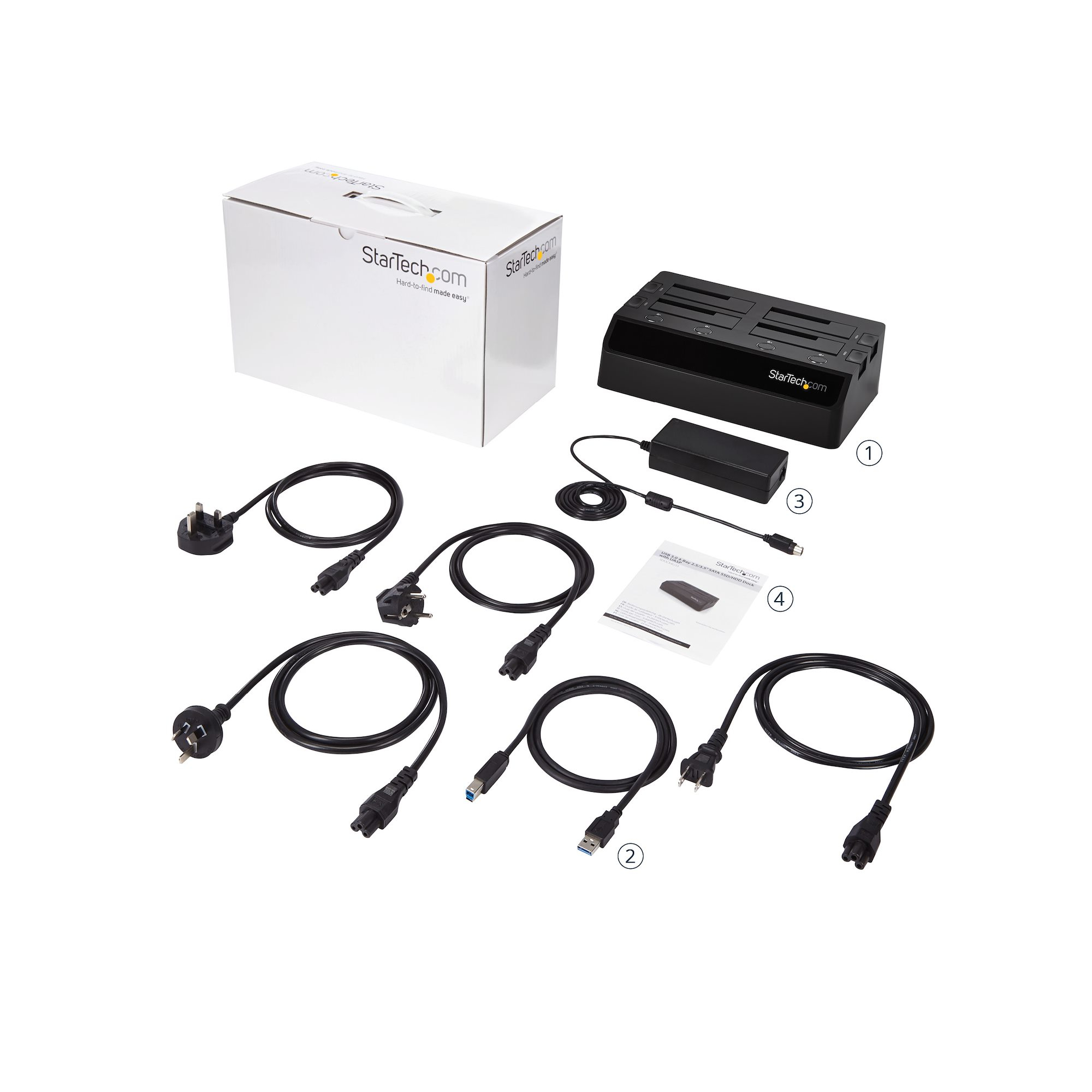 StarTech.com Dock pour Disques Durs 4 Baies USB 3.0 à 2,5/3,5" SATA III - Boîtier de stockage - 4 Baies (SATA-600) - pour P/N: SVA12DN4NEUA