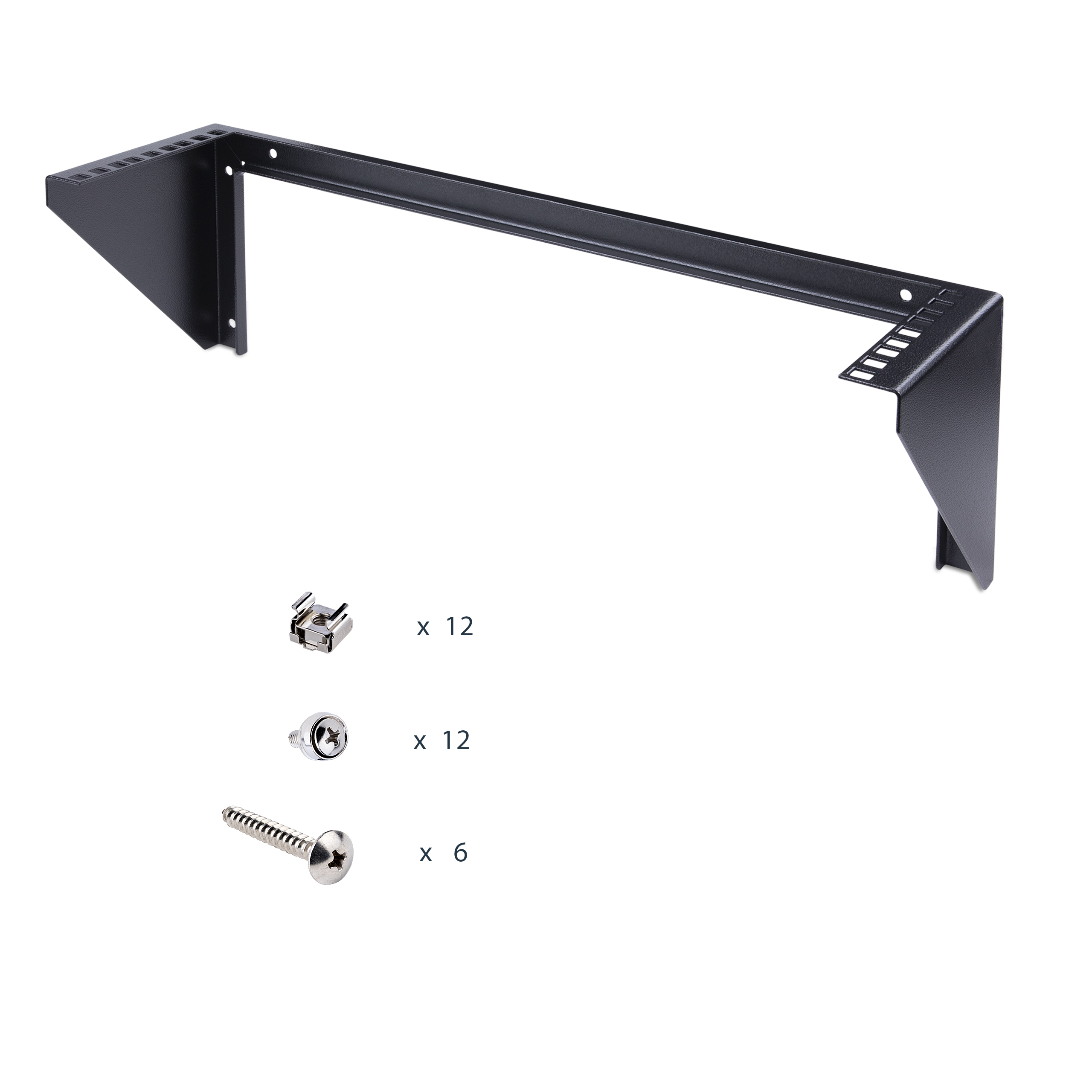 StarTech.com Support Mural Vertical en Acier pour Rack 3U - Acier - 48 cm - Support de montage - montable sur mur - noir - 3U - 19"