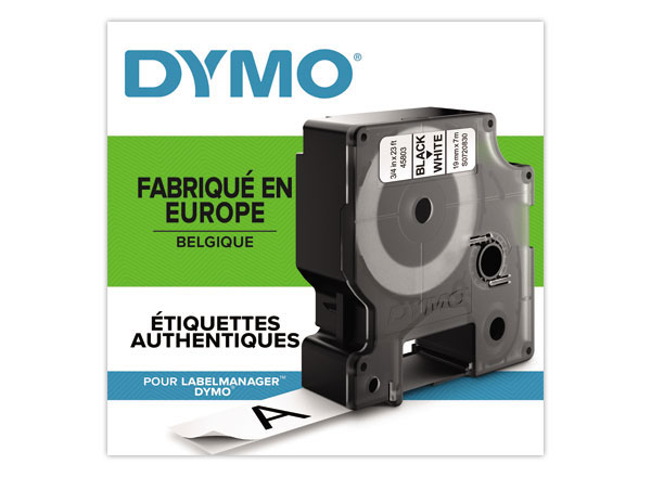 1 Boite de 10 Ruban pour titreuse DYMO D1 19mm blancimpression noire