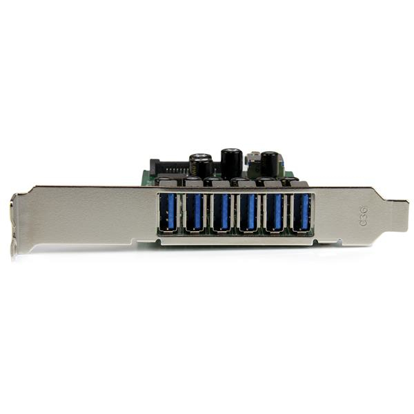 StarTech.com Carte contrôleur PCI Express à 7 ports USB 3.0 - 6 externes 1 interne - Adaptateur PCIe USB avec UASP et alimentation SATA - Adaptateur USB - PCIe 2.0 - USB, USB 2.0, USB 3.0 - pour P/N: ST1030USBM, ST7300USBME