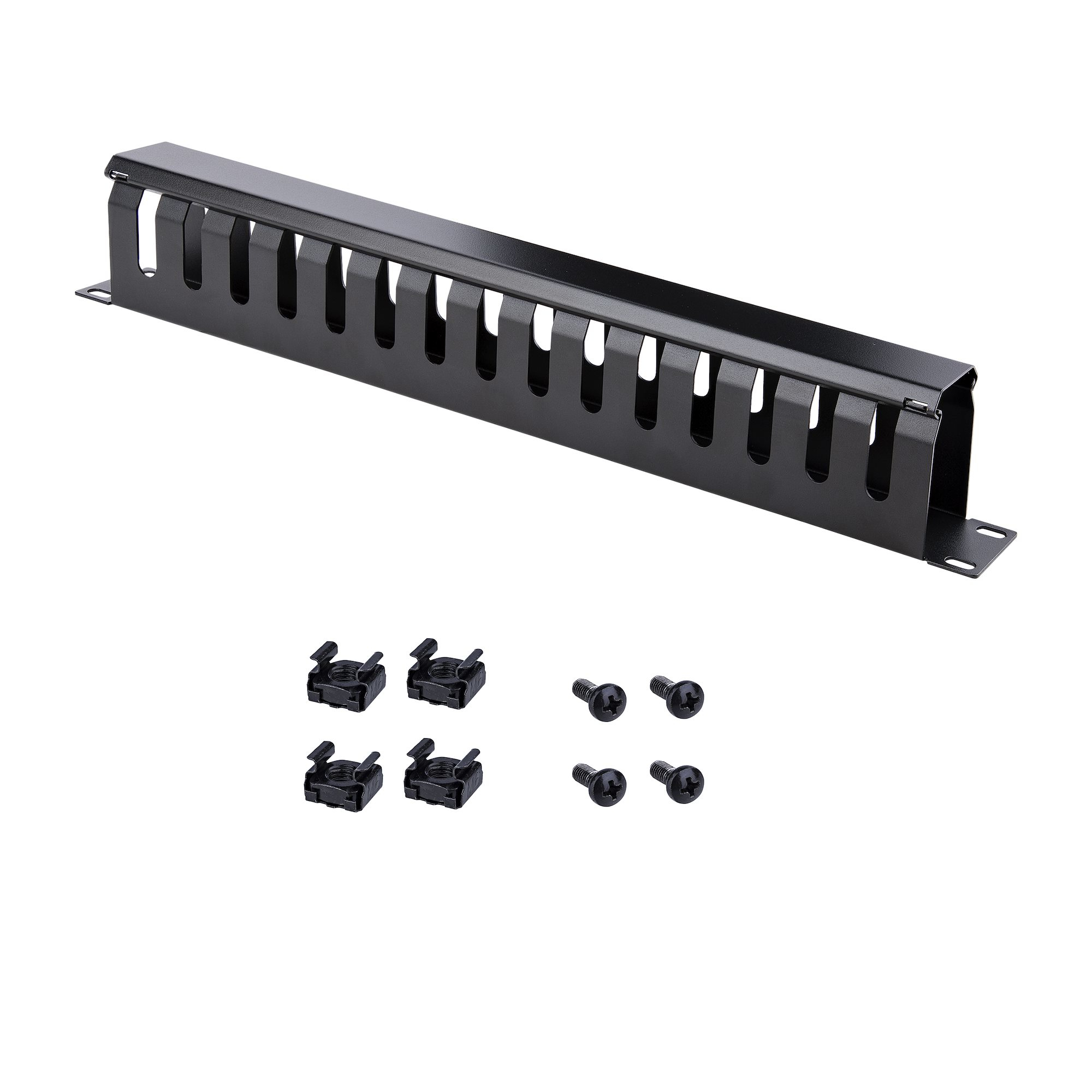 StarTech.com Panneau / Goulotte de gestion de câbles horizontal 1U pour rack de serveur - Guide pour câbles - Passe câble avec couverture - Panneau d'agencement de câbles de rack - 1U - 19" - pour P/N: RACK-18U-20-WALL-OA, RACK-21U-20-WALL-OA, RACK-24U-20