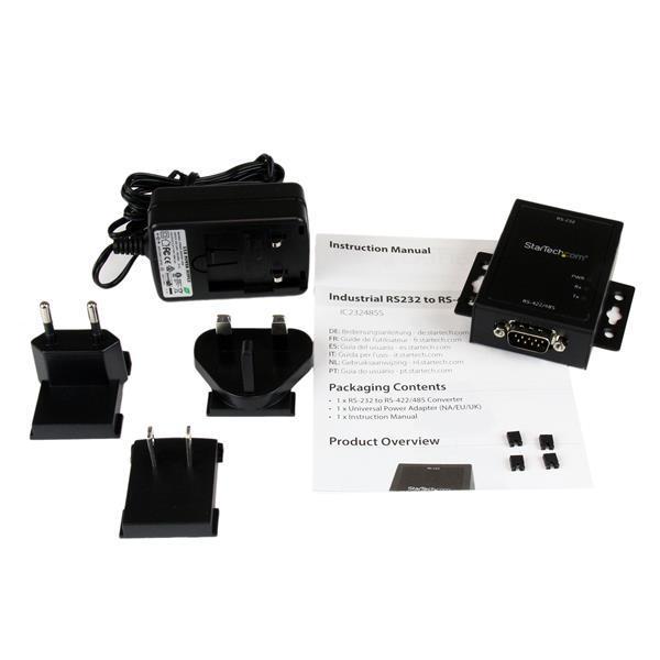 StarTech.com Convertisseur Industriel Interface RS232 vers RS422/485 avec protection ESD 15KV - Adaptateur de Port RS-232 à RS-422/RS-485 - Adaptateur série - RS-232 - RS-422/485 x 1 - noir