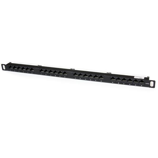 StarTech.com Tableau de connexion Cat5e 0,5U 24 ports - Tableau de connexion RJ45 Ethernet Cat5e 110 à montage en rack - Tableau de connexions - CAT 5e - 24 ports - pour P/N: RACK-18U-20-WALL-OA, RACK-21U-20-WALL-OA, RACK-24U-20-WALL-OA, RK3236BKF, WALLMO