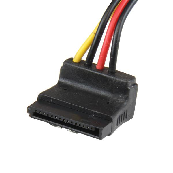 StarTech.com Câble répartiteur d'alimentation en Y LP4 vers 2 SATA à angle droit et verrouillage 30 cm - LP4 4 broches vers deux SATA - Adaptateur secteur - alimentation interne 4 plots (M) pour alimentation SATA (F) - 30 cm - verrouillé, connecteur à ang