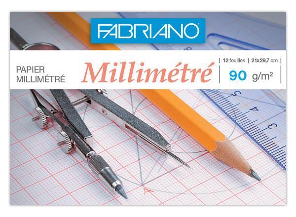 1 Papier millimétré 21x29,7 cm - 90gr - 12 feuilles