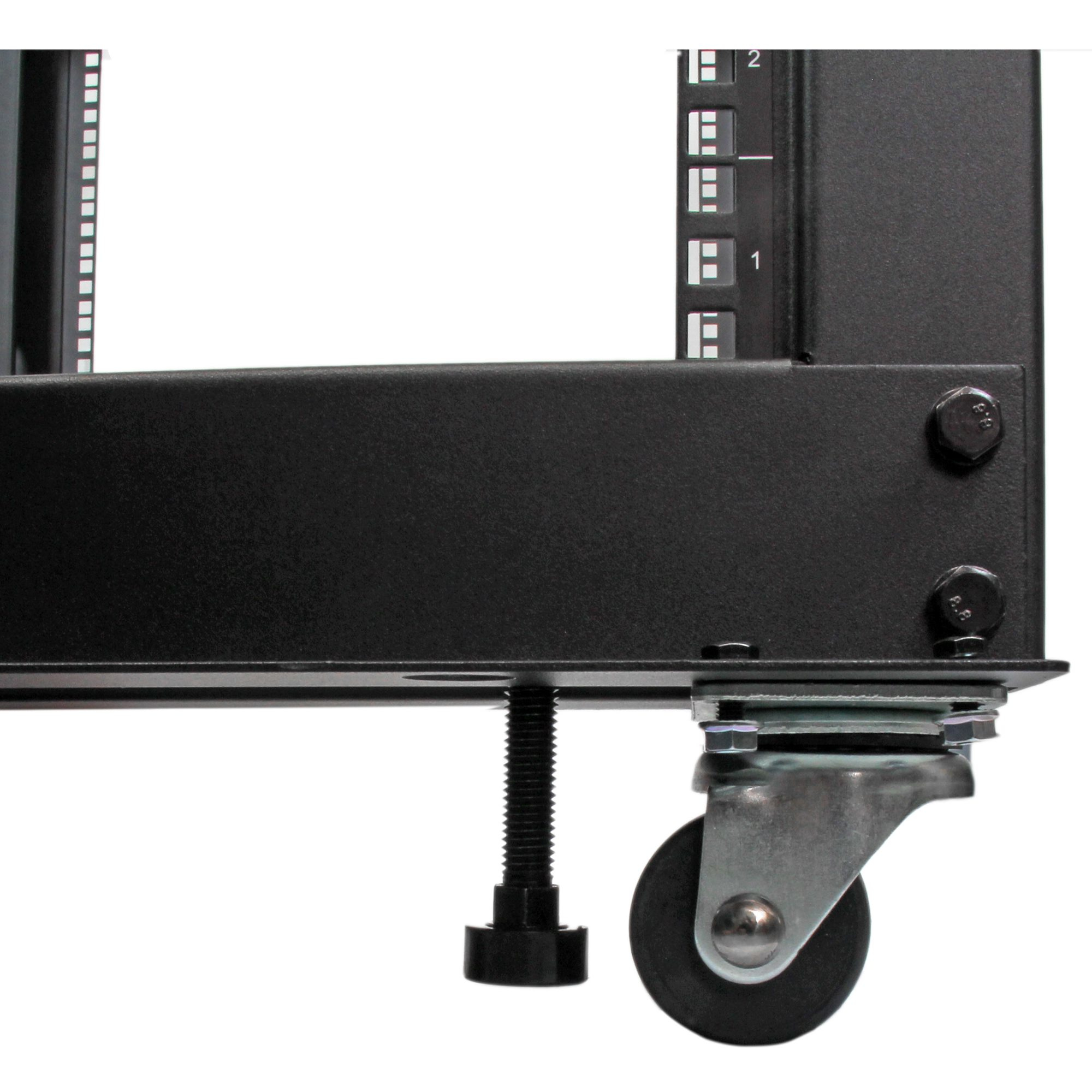 StarTech.com Rack de serveur réglable à cadre ouvert 12U 4 montants - Bâti rack avec roulettes et gestion de câbles (4POSTRACK12U) - Rack cadre ouvert - noir - 12U - pour P/N: CABSCREWM5B, CABSCREWSM5, CABSCREWSM5B, CABSCREWSM62, CABSCREWSM6B, CABSCRWS122