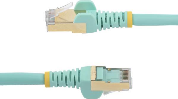 StarTech.com Câble réseau Cat6a STP sans crochet de 1 m - Aqua - Cordon de raccordement - RJ-45 (M) pour RJ-45 (M) - 1 m - STP - CAT 6a - moulé, sans crochet - turquoise