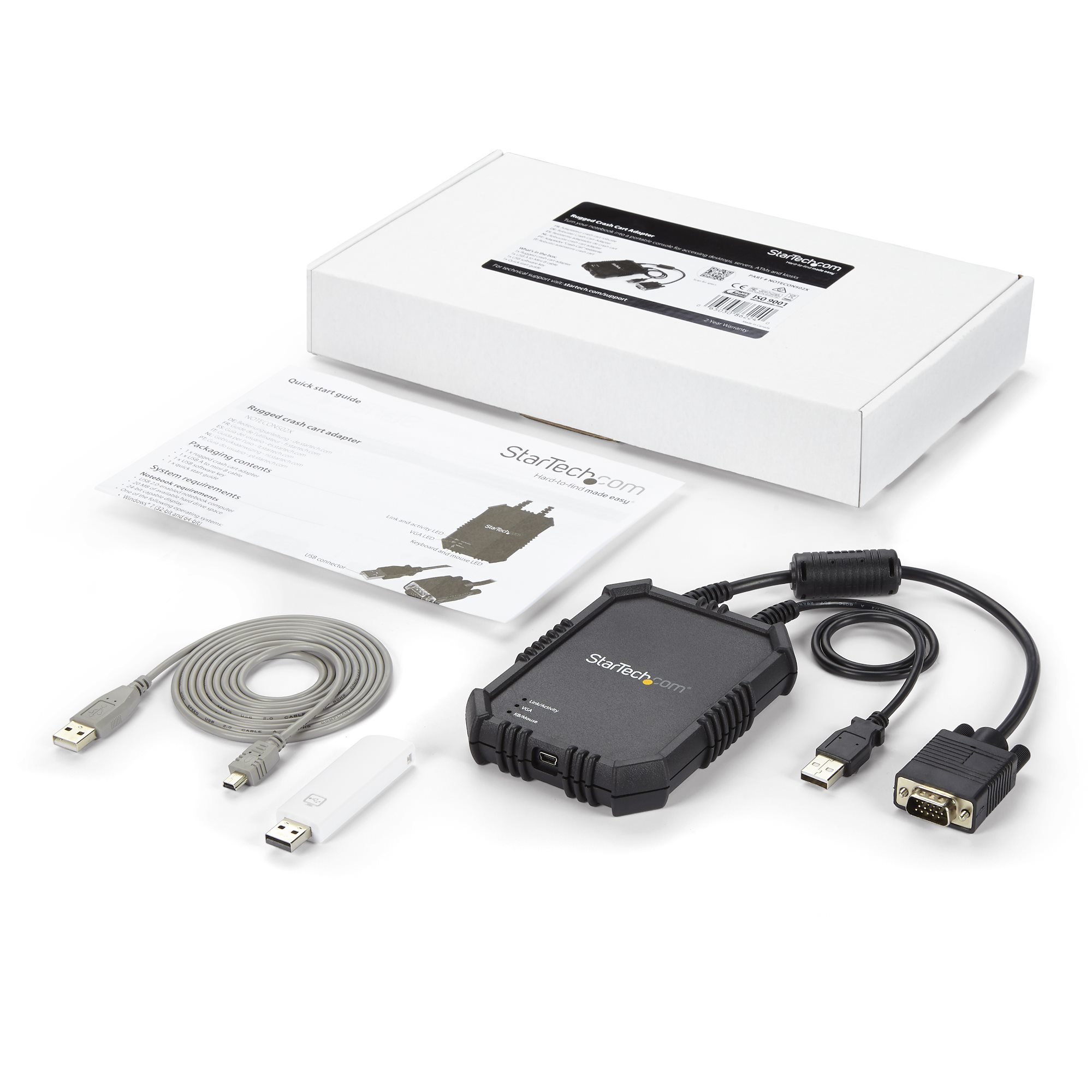 StarTech.com Adaptateur crash cart pour PC portable avec boîtier durable - Console KVM USB avec transfert de fichier et acquisition vidéo - Commutateur KVM - 1 x KVM port(s) - 1 utilisateur local - de bureau