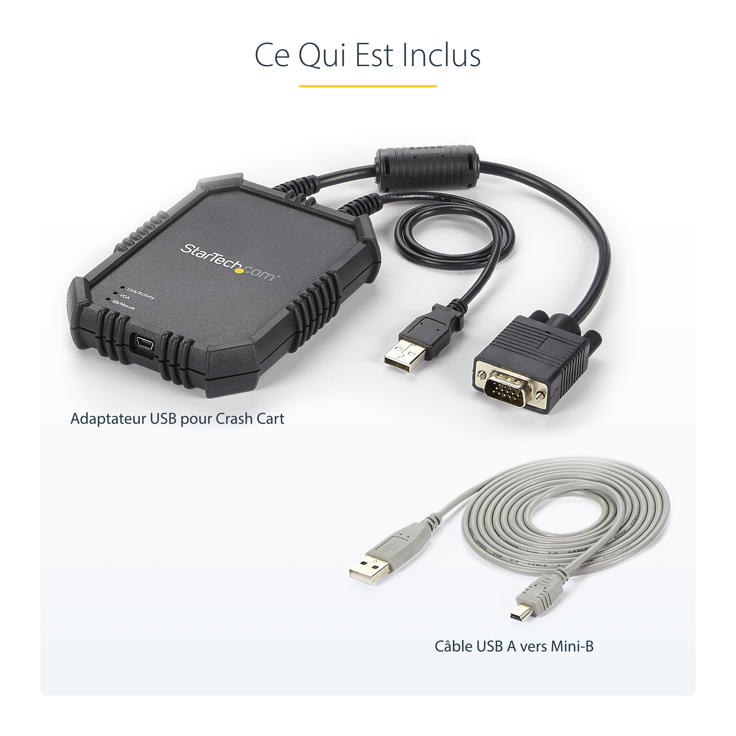 StarTech.com Adaptateur crash cart pour PC portable avec boîtier durable - Console KVM USB avec transfert de fichier et acquisition vidéo - Commutateur KVM - 1 x KVM port(s) - 1 utilisateur local - de bureau