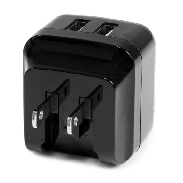 StarTech.com Chargeur mural USB à 2 ports - Haute puissance 17W / 3,4A - Chargeur de voyage international - Adaptateur secteur USB - Blanc - Adaptateur secteur - 17 Watt - 3.4 A - 2 connecteurs de sortie (USB) - noir - pour P/N: USBLT1MWS, USBLT2MBR, USBL