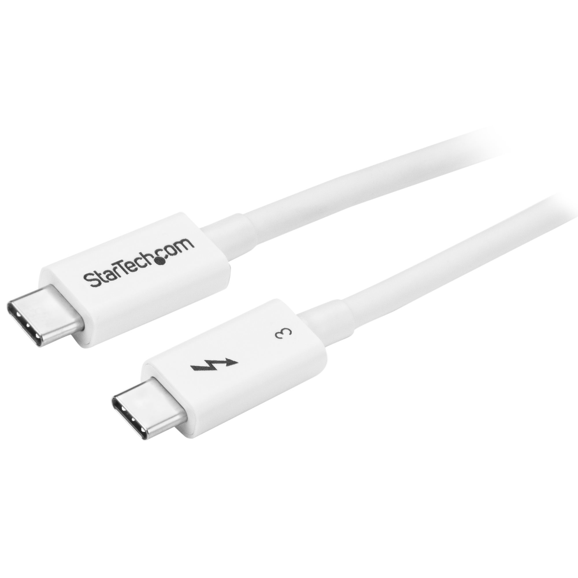 StarTech.com Câble Thunderbolt 3 de 50 cm - 40 Gb/s - TB USB-C DP - Blanc - Câble Thunderbolt - 24 pin USB-C (M) pour 24 pin USB-C (M) - USB 3.1 Gen 2 / Thunderbolt 3 / DisplayPort 1.2 - 50 cm - support 4K - blanc - pour P/N: CDP2HDUACP, CDP2HDUACPW, PEXU