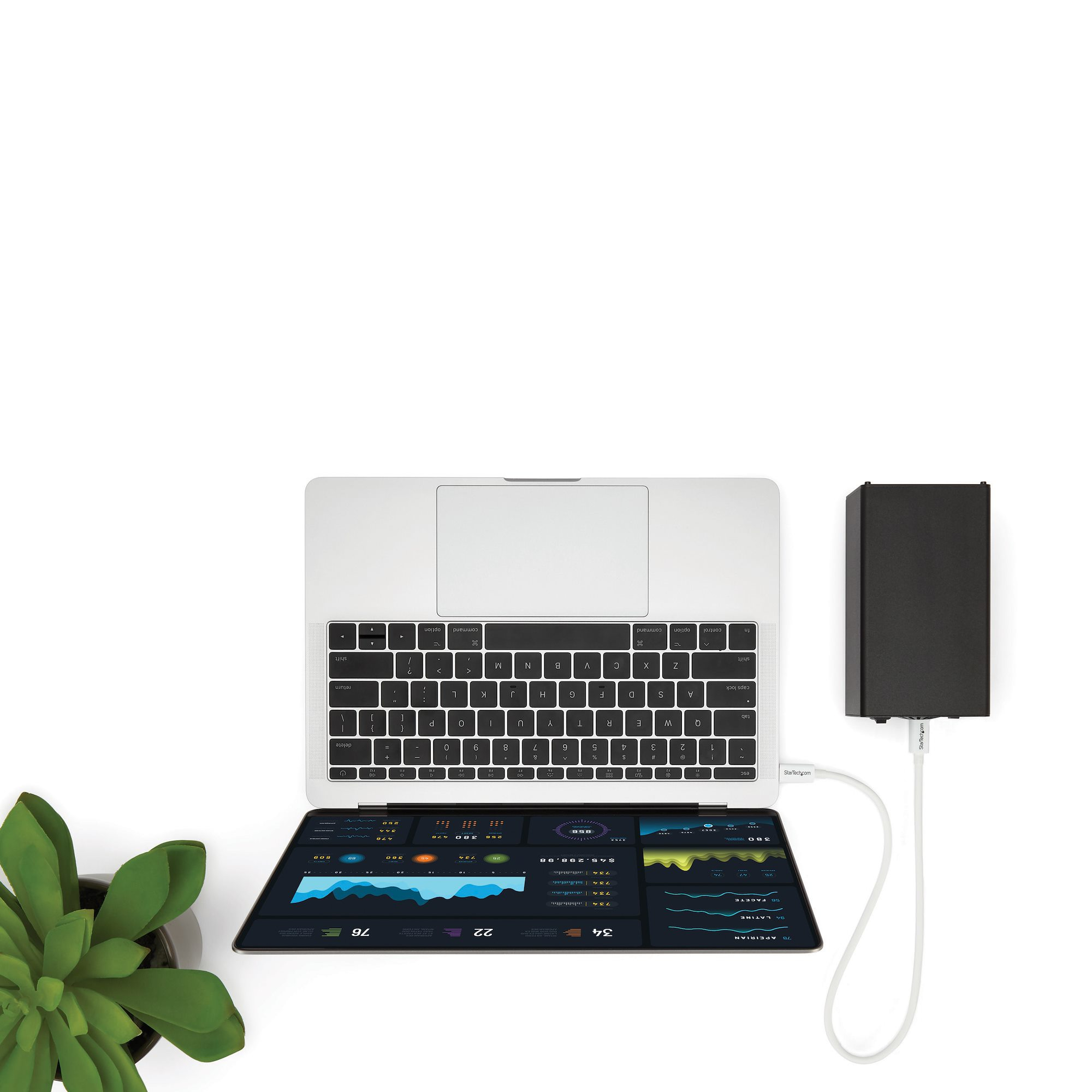 StarTech.com Câble Thunderbolt 3 de 50 cm - 40 Gb/s - TB USB-C DP - Blanc - Câble Thunderbolt - 24 pin USB-C (M) pour 24 pin USB-C (M) - USB 3.1 Gen 2 / Thunderbolt 3 / DisplayPort 1.2 - 50 cm - support 4K - blanc - pour P/N: CDP2HDUACP, CDP2HDUACPW, PEXU