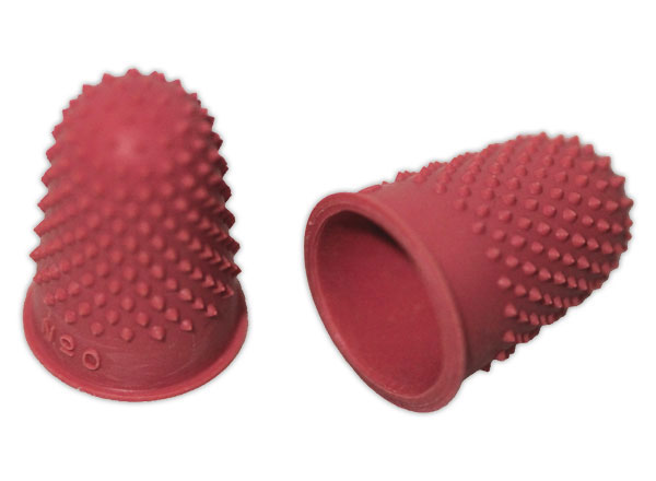 1 Lot de 12 Doigtier en caoutchouc  pour femme - Diam.16 mm rouge