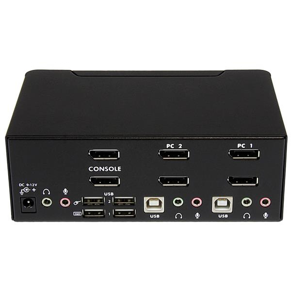 StarTech.com Switch KVM DisplayPort double affichage à 2 ports - 4K 60 Hz (SV231DPDDUA2) - Commutateur écran-clavier-souris/audio/USB - 2 x KVM / audio / USB - 1 utilisateur local - de bureau - CA 120/230 V / CC 12 V - pour P/N: SVA12M2NEUA, SVA12M5NA