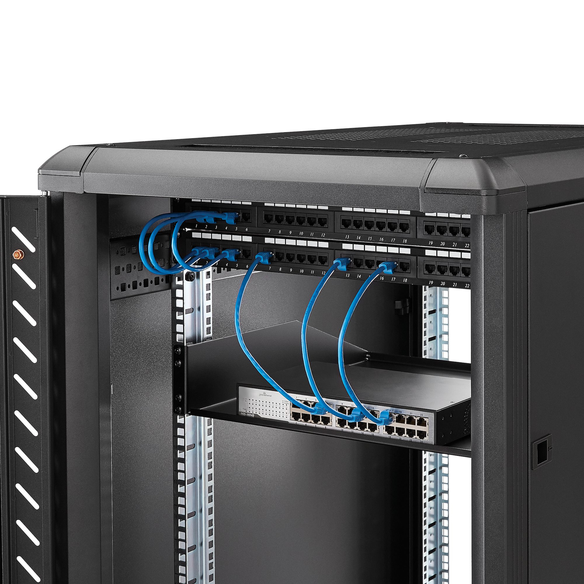 StarTech.com Etagere cantilever montee en rack 2U - Etagere fixe robuste pour rack de serveur - 56 kg - Étagère pour rack - noir - 2U - 19" - pour P/N: RK12OD2, RK2537BKM, RK3236BKF, RK4236BKB, RK4242BK24, RK4242BK30, RKQMCAB12V2