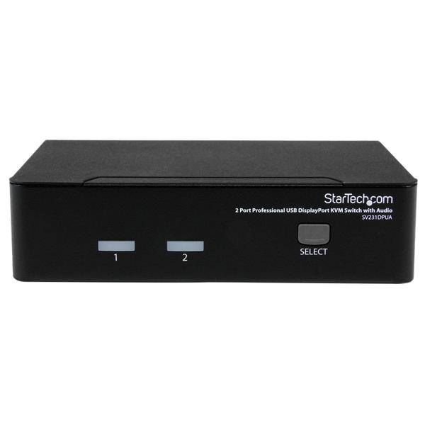 StarTech.com Commutateur KVM 2 Ports DisplayPort, USB et Audio - Switch KVM - 2560x1600 - Commutateur écran-clavier-souris/audio - 2 x KVM / audio - 1 utilisateur local - de bureau - pour P/N: DP4N1USB6, IM12D1500P, SVA12M2NEUA, SVA12M5NA