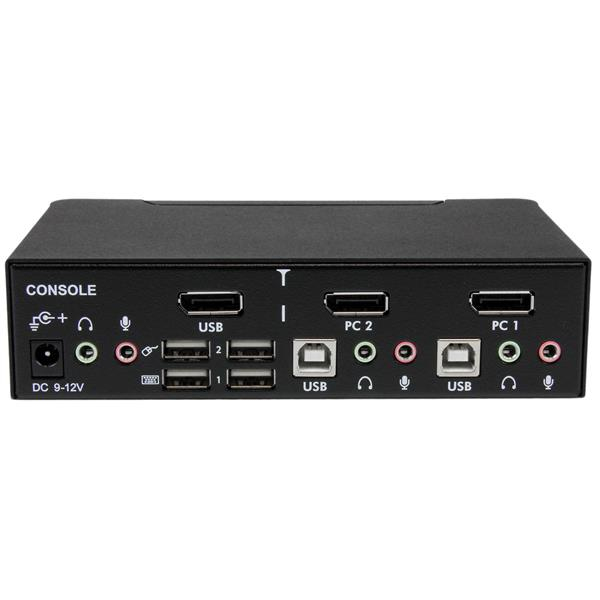StarTech.com Commutateur KVM 2 Ports DisplayPort, USB et Audio - Switch KVM - 2560x1600 - Commutateur écran-clavier-souris/audio - 2 x KVM / audio - 1 utilisateur local - de bureau - pour P/N: DP4N1USB6, IM12D1500P, SVA12M2NEUA, SVA12M5NA