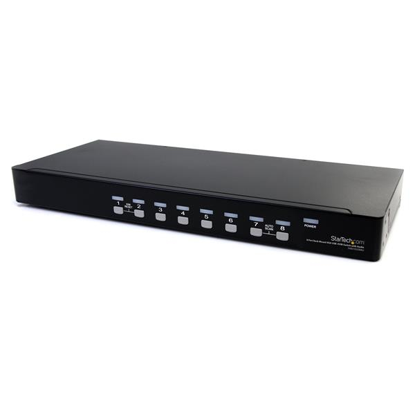 StarTech.com Commutateur USB VGA KVM 8 ports à montage sur rack avec audio (câbles audio inclus) - Commutateur écran-clavier-souris/audio - 8 x KVM / audio - 1 utilisateur local - de bureau - pour P/N: RK3236BKF, RK4236BKB, RK4242BK24, RK4242BK30, RKCONS1
