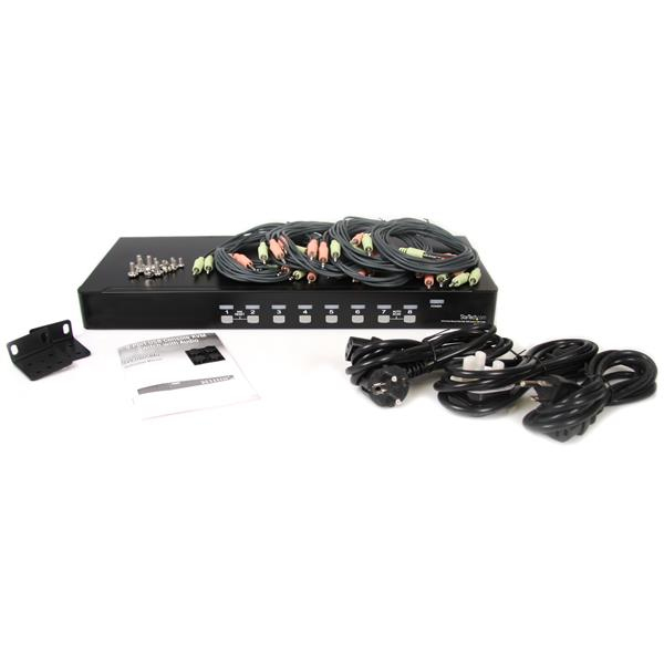 StarTech.com Commutateur USB VGA KVM 8 ports à montage sur rack avec audio (câbles audio inclus) - Commutateur écran-clavier-souris/audio - 8 x KVM / audio - 1 utilisateur local - de bureau - pour P/N: RK3236BKF, RK4236BKB, RK4242BK24, RK4242BK30, RKCONS1
