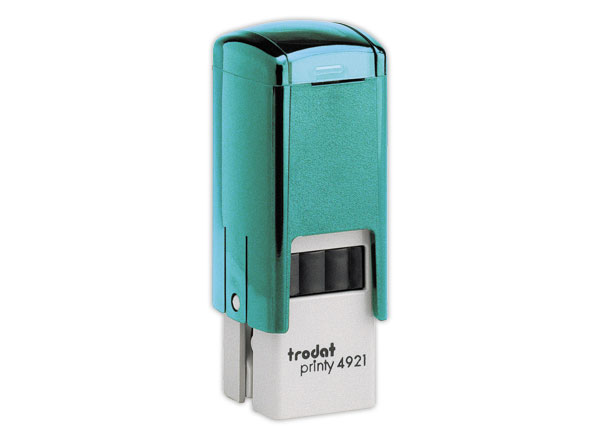 1 Timbre person.Printy 4921-Boîtier ve.menthe-E.noire-12X12mm-2 lignes m