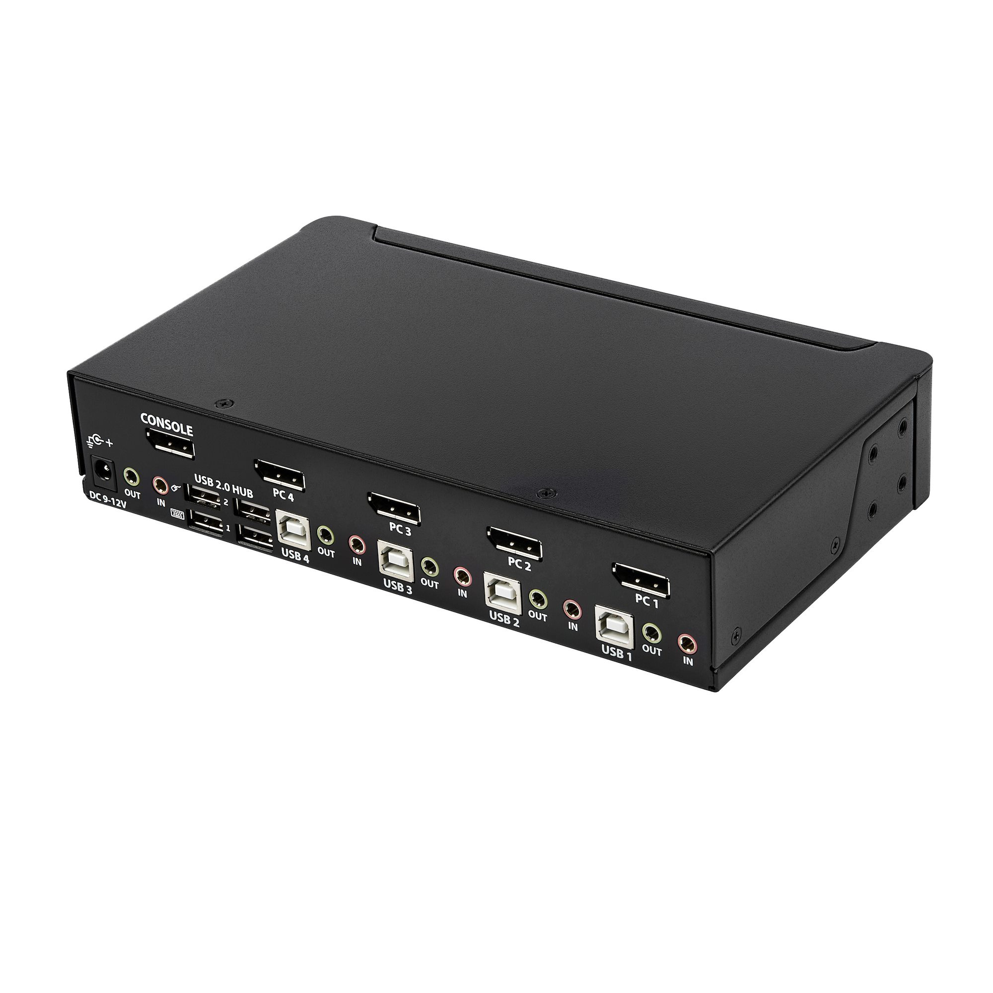 StarTech.com Switch KVM DisplayPort 4K 60 Hz à 4 ports avec hub USB 2.0 intégré - Commutateur KVM DP de 4 ports (SV431DPUA2) - Commutateur écran-clavier-souris/audio - 4 x KVM / audio - 1 utilisateur local - de bureau - CA 100 - 240 V