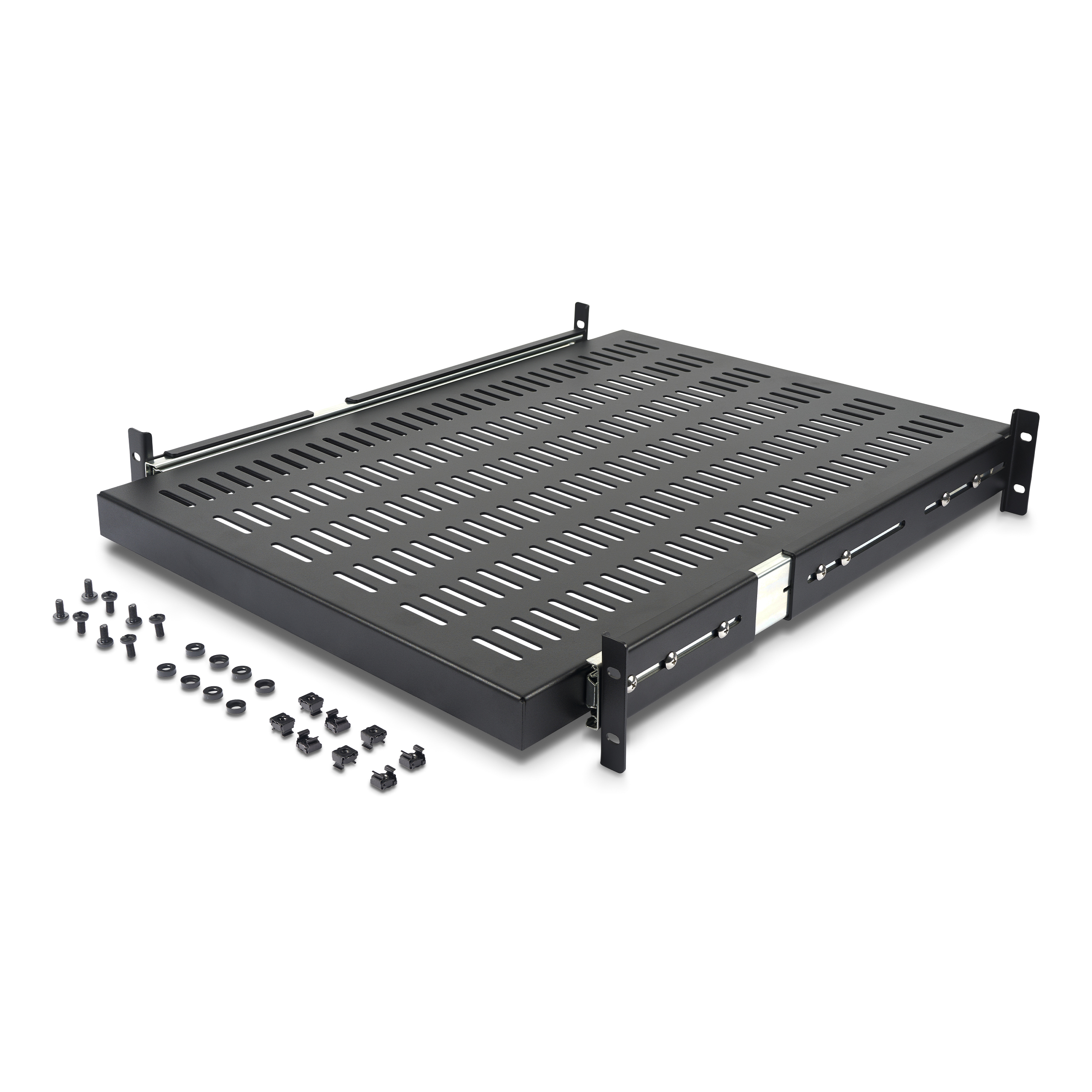 StarTech.com Etagère coulissante pour Montage en Rack de Serveur ventilé 2U - Profondeur ajustable 48 cm  Capacité de charge 23kg - Étagère pour rack - 1U - 19" - pour P/N: RK1233BKM, RK2433BKM, RK2537BKM, RK3236BKF, RK4236BKB, RK4242BK24, RK4242BK30