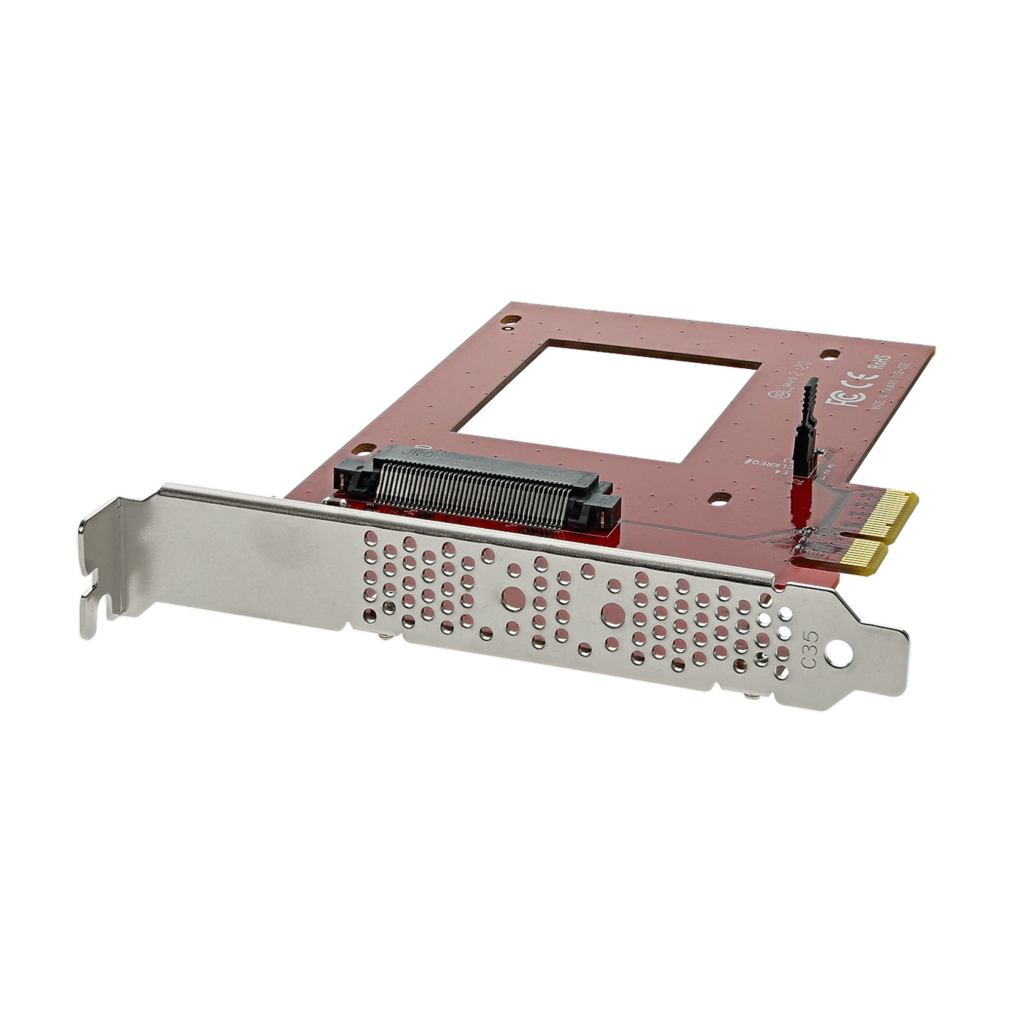 StarTech.com Adaptateur PCIe U.2 - PCI Express 3.0 x4 - Pour SSD U.2 NVMe de 2,5" - Convertisseur SFF-8639 vers PCIe - SSD PCIe - Adaptateur d'interface - 2.5" - Ultra M.2 Card - PCIe 3.0 x4 - rouge - pour P/N: BNDTB10GI, BNDTB210GSFP, BNDTB310GNDP, BNDTB