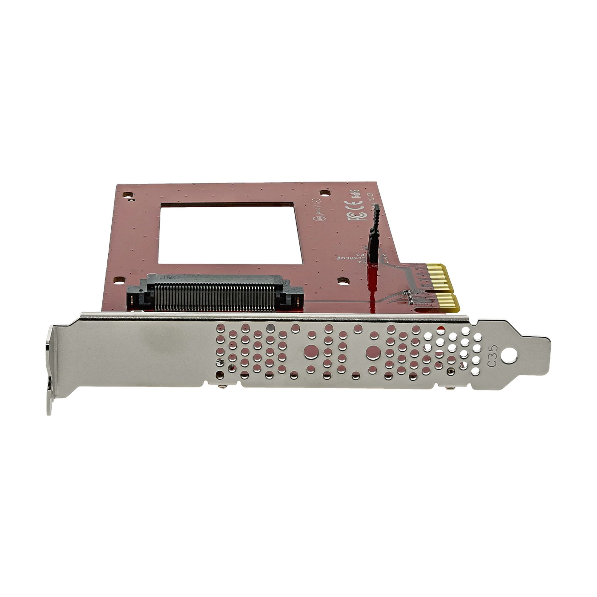 StarTech.com Adaptateur PCIe U.2 - PCI Express 3.0 x4 - Pour SSD U.2 NVMe de 2,5" - Convertisseur SFF-8639 vers PCIe - SSD PCIe - Adaptateur d'interface - 2.5" - Ultra M.2 Card - PCIe 3.0 x4 - rouge - pour P/N: BNDTB10GI, BNDTB210GSFP, BNDTB310GNDP, BNDTB