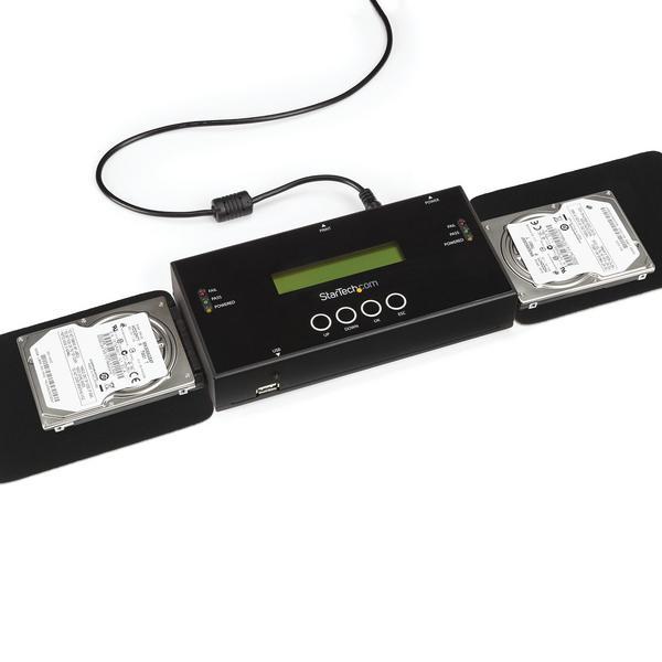 StarTech.com Duplicateur et Effaceur de HDD/SDD SAS/SATA 1:1, Cloneur HDD - Solid state / duplicateur de disque dur - 1 Baies (SATA-600 / SAS-2)