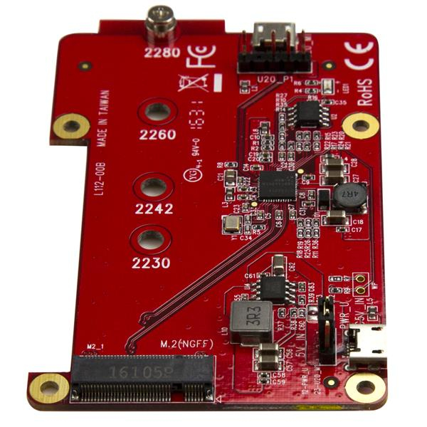 StarTech.com Convertisseur USB vers mSATA pour Raspberry Pi et les cartes de développement - Adaptateur USB vers mini SATA - Contrôleur de stockage - M.2 Card - USB 2.0 - rouge