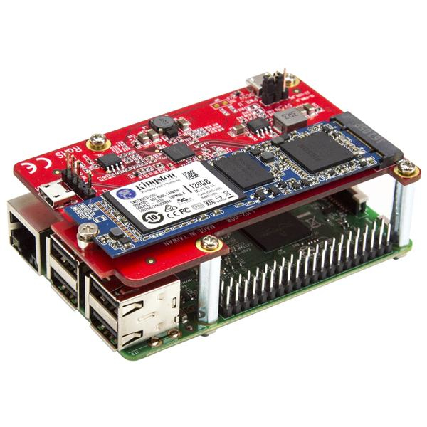StarTech.com Convertisseur USB vers mSATA pour Raspberry Pi et les cartes de développement - Adaptateur USB vers mini SATA - Contrôleur de stockage - M.2 Card - USB 2.0 - rouge