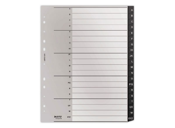 1 Jeu d'intercalaires alphabétiq extra larges LEITZ Recycle - PP- A4-20T
