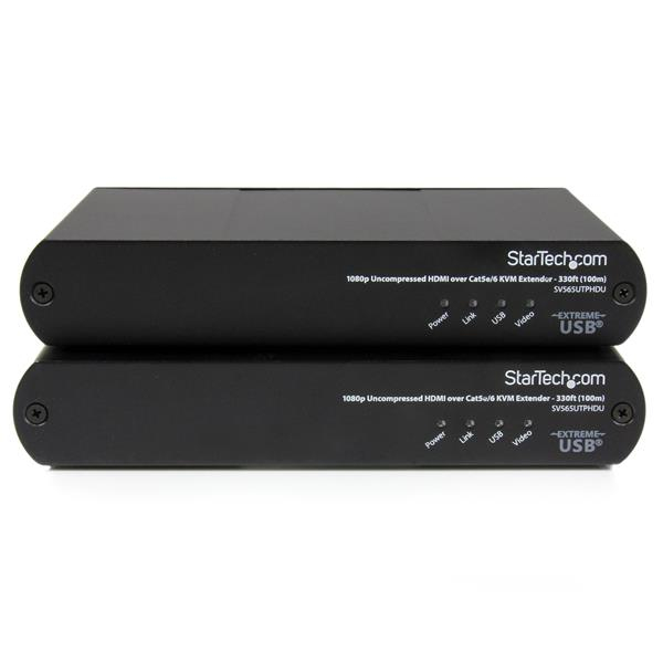 StarTech.com Extendeur de Console KVM USB HDMI sur Cat 5e / Cat 6 - Prolongateur KVM avec Vidéo Non Compressée 1080p - 100 m - Rallonge écran-clavier-souris/USB - plus de CAT 5e/6 - jusqu'à 100 m - pour P/N: SVA5M4NEUA