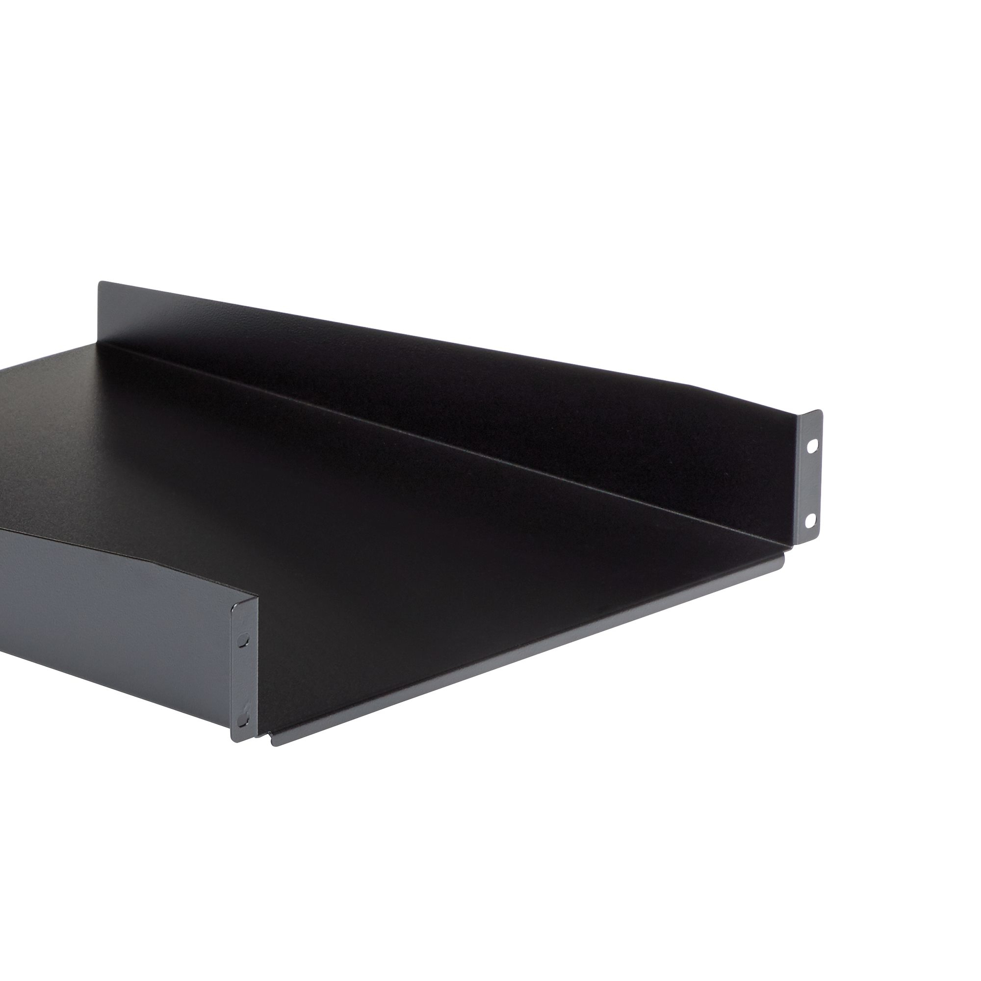 StarTech.com Etagère fixe montée en rack 2U 22 pouces - 22 kg - Étagère pour rack - noir - 2U - 22" - pour P/N: RK12OD2, RK2433BKM, RK2537BKM, RK3236BKF, RK4236BKB, RK4242BK24, RK4242BK30