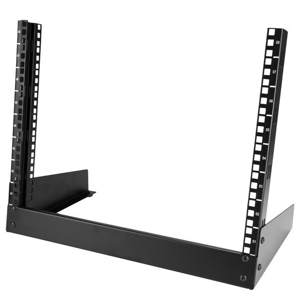 StarTech.com Rack de serveur 8U à 2 montants pour bureau - Armoire serveur à cadre ouvert - Bâti-rack de 19" (RK8OD) - Rack cadre ouvert - 2 montants - 8U