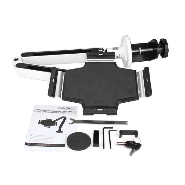StarTech.com Support de bureau pour tablette - Bras articulé - Support tablette pour iPad ou Android (ARMTBLTIW) - Kit de montage - bras réglable - pour tablette - plastique, acier - blanc - Taille d'écran : 9"-11" - montrable sur bureau - Conformité TAA