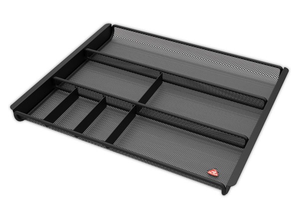 1 Organiseur trieur métal pour tiroir Mesh - 7 compartiments - Noir