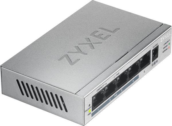 Zyxel GS1005HP - Commutateur - non géré - 4 x 10/100/1000 (PoE+) + 1 x 10/100/1000 - fixation murale, de bureau - PoE (60 W)