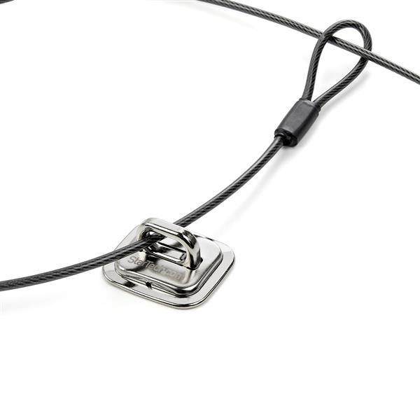 StarTech.com Plaque de verrouillage pour câble de sécurité en alliage de zinc - Point d'ancrage pour câble antivol (LTANCHOR) - Ancrage de verrou - argent - pour P/N: LTLOCKNBL