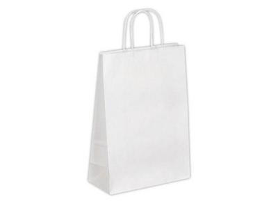 1 Carton de 200 Sac poignées torsadées format Moyen : 22 x 33 x 10 cm- Blanc