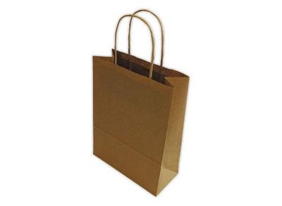 1 Carton de 200 Sacs papier marron poignées torsadées grand format L32 x P15 x H42 cm