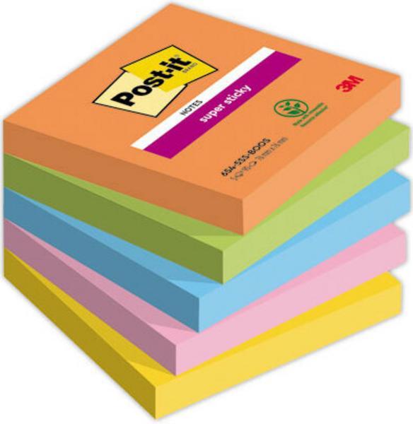 1 Lot de 5 Notes Super Sticky Collection Boost, 76 x 76 mm, 90 feuilles