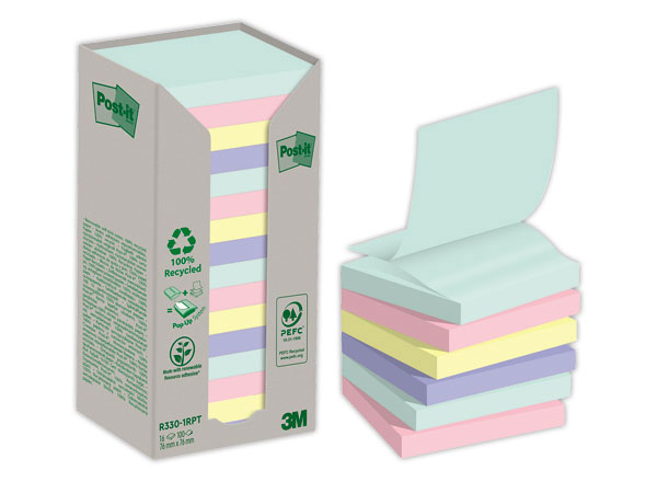 1 Boite de 16 Z-Notes Recyclées Collection Nature, 76 x 76 mm
