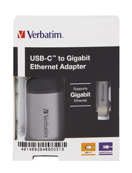 Verbatim - Adaptateur USB / réseau - USB-C - Gigabit Ethernet x 1