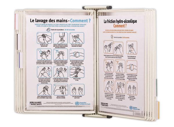 1 Support mural 10 poches INOX Stérifold-Blanc