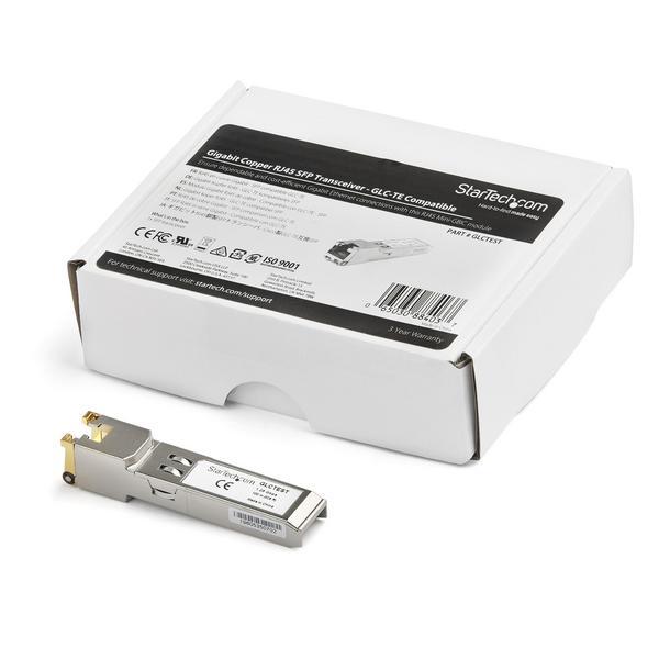 Le modèle GLCTEST est un module de transceiver en cuivre compatible avec Cisco GLC-TE, qui a été conçu, programmé et testé pour fonctionner avec les commutateurs et routeurs de la marque Cisco® sur une plage de températures étendue. Il fournit une connect
