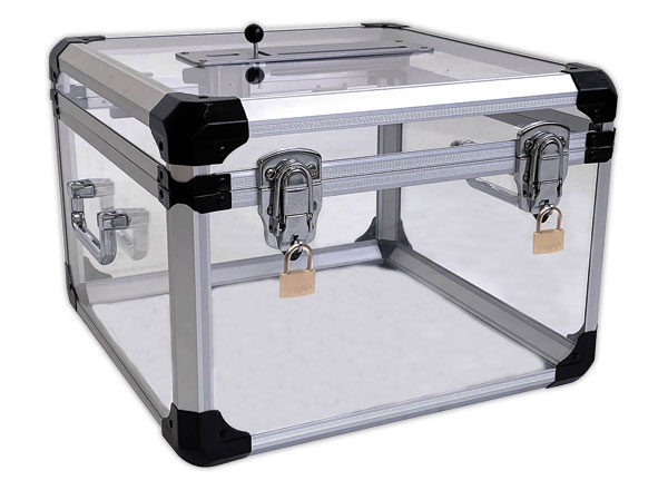 1 Urne en plexi transparent avec serrurede sécurité