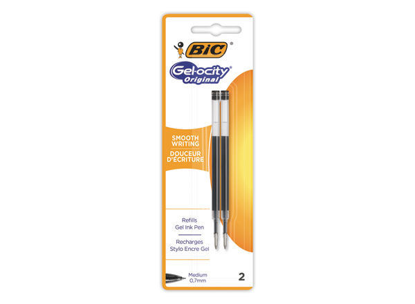 1 Blister de 2 Recharges pour BIC Gel-ocity Quick Dry. Noir